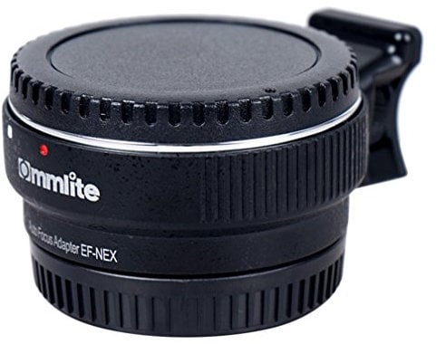 Commlite Auto Fokus EF-NEX EF-E-Mount-Objektiv-Mount-Adapter für Canon EF EF-S Objektiv an Sony E NEX Mount 3/3N/5N/5R/7/A7 A7R Full-Frame, Farbe schwarz