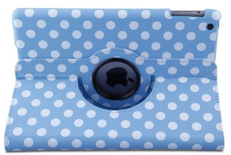 Rotazione 360 gradi PU pelle Smart Cover supporto per iPad Air 5 5th Gen Air case tablet W Stylus pen Blue Polka Dot Design