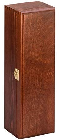 Single Bottle, Wooden Gift Box for Wine, Champagne or Whisky (Brown) Wine NOT Included