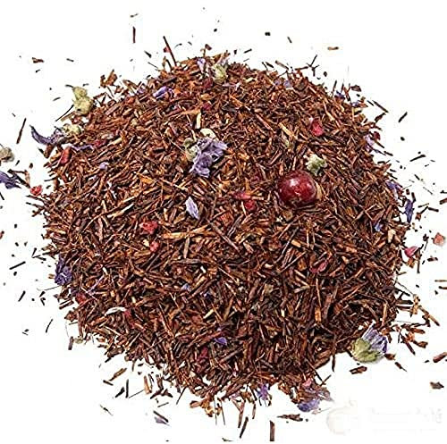 Aromas de Té - Té Rooibos Alhambra - Formato de 100 g - Propiedades Digestivas - Sin Teína - Rico en Fibra - Contiene Brotes de Malva, Frambuesas, Pasas y Granada- Sin Gluten