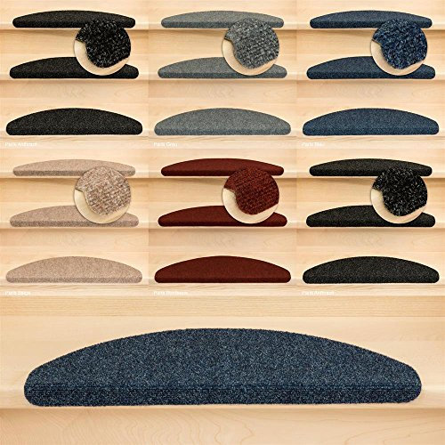 Kettelservice-Metzker Stufenmatten Treppen-Teppich Ramon® MW Halbrund Blau 15er SparSet