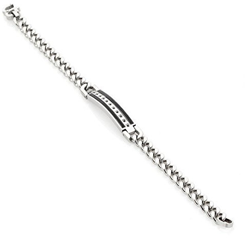 Pulsera Boccadamo Man 21cm. Acero Inoxidable 316L Placa Central