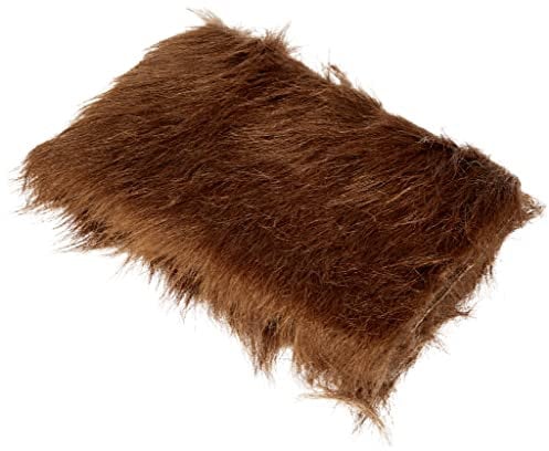 Rayher Fausse fourrure, marron, 1 pce., carré 30X48cm, poils 7cm, lavable, arts créatifs, décoration, costumes, carnaval-5301105