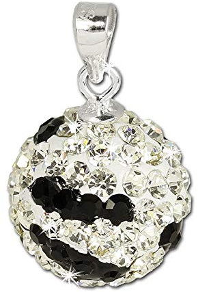 SilberDream Ketten-Anhänger Kugel 925er Sterling Silber s/w Zirkonia GSH302 Silber Kettenanhänger