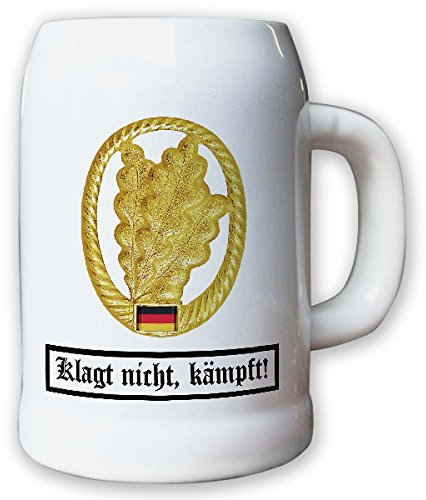 Krug/Bierkrug 0,5l - Barettabezeichen Jäger Truppe BW Bund Infantrie #10919