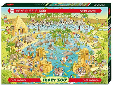 Heye FBA_HY29693 Nile Habitiat, Funky Zoo, Degano Puzzle, Brown: 1000 Teile (Funky Zoo Puzzle Heye)