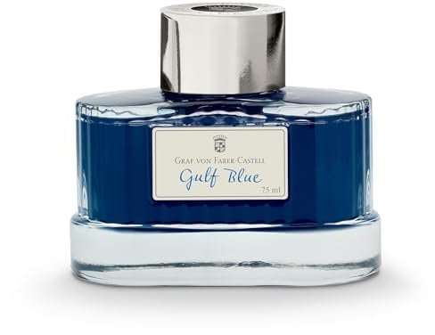 Graf von Faber-Castell 141007 - Tintenglas Midnight Blue, 75 ml, dokumentenechte Tinte im edlen Tintenfass