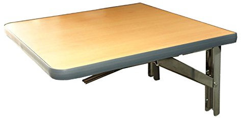 Wandklapptisch mit Edelstahl Klappenaussteller Apfelholz Dekor B40 x T40 cm