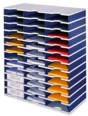 styrodoc Sortierstation trio mit 12x3=36 Fächern/268031238 723x331x853mm grau/blau