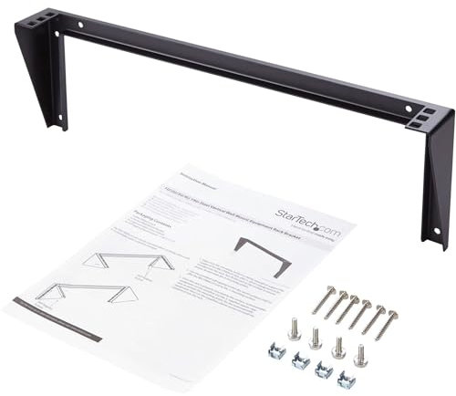 StarTech.com 1HE Wandmontage Halterung für Patch Panel - 19 Zoll - Stahl - Vertikale Montagehalterung für Netzwerk und Datengeräte - Schwarz (RK119WALLV)