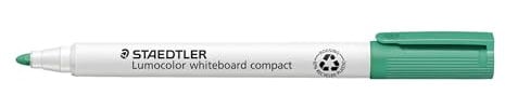 STAEDTLER 341-5 Lumoclor Whiteboardmarker compact Rundspitze, circa 1 - 2 mm, 10 Stück im Kartonetui, grün