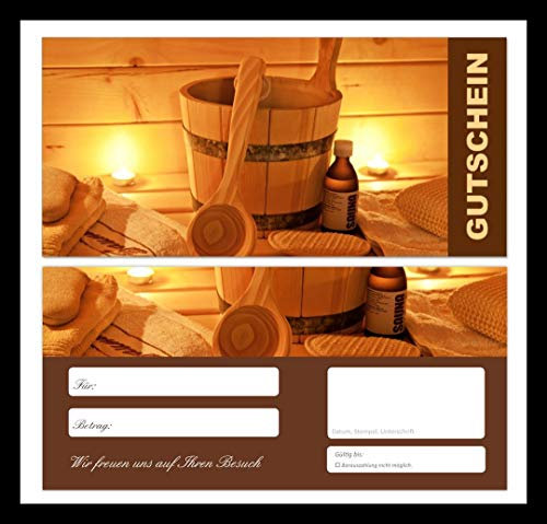 50 Stück Premium Geschenkgutscheine (Wellness-673) - Gutscheine Gutscheinkarten für Bereiche wie Wellness, Sauna, Spa, Massage, Erholung, Urlaub, Kosmetik, Reisen, Entspannung