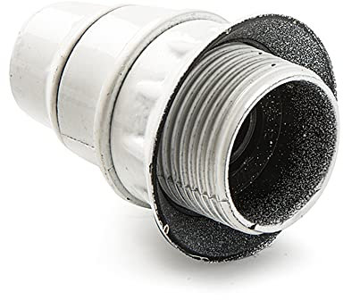 FAMATEL - Glühbirnenfassung aus Bakelit I Schraubengewinde mit Top und Überwurfring I E-14 I Weiß