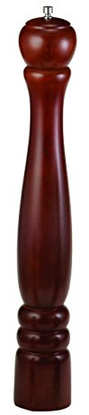 TableCraft PM1918 Wood Pepper Mill, 18 Rubberwood with Forged Steel Mechanism, Ideal for Restaurants and Catering Events