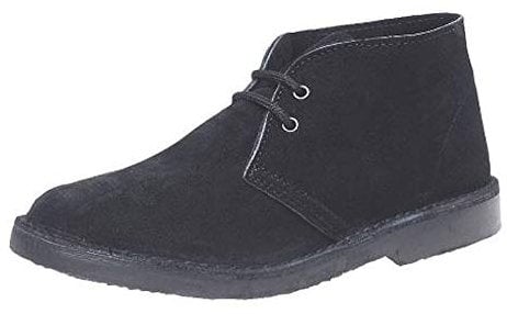Roamers Classic Suede Desert Boots, Black, 9 UK