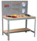 SimonRack Werkbank 600 kg Belastbarkeit, 144,5x121x61 cm, Große Arbeitsfläche Arbeitsfläche, Arbeitstisch, Holz-Arbeitsplatte, Grau/Holz - BT2