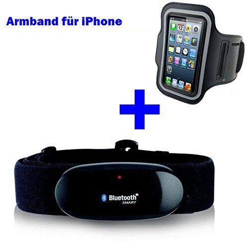 GO-SHOPPING24 Bluetooth BRUSTGURT 5.0 + Armband für iPhone 4/5/6/SE/7/8/10/X/11/12/13 für RUNTASTIC, RUNTASTIC PRO App