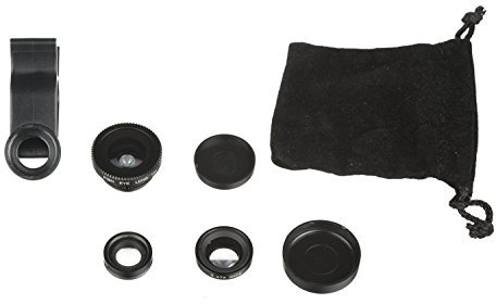 KitVision 3-in-1 Clip Lens Set for Smartphones (Macro, Fisheye and Wide-Angle Lens)