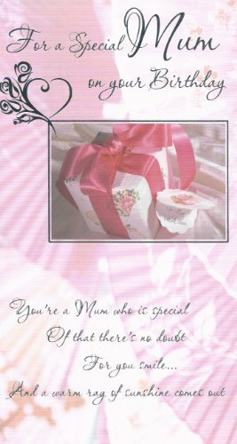 For a special Mum on your Birthday Greeting Card with Colour Insert & Lovely Verse - Pink Orchids & Butterflies -Loving Words by Cadigan Cards (MD7066)