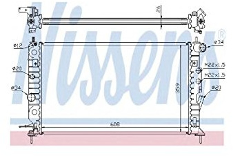 NISSENS Kühler Motorkühlung Kühler Wasserkühler Motorkühler Netzbreite 378mm Netzlänge 607mm Netztiefe 34mm 63013A