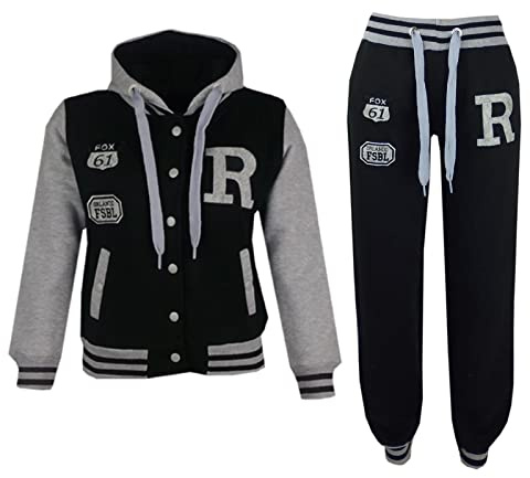A2Z 4 Kids Unisex Girls Boys Baseball Tracksuit R Fashion Fox - T.S Baseball FOX Black 3-4