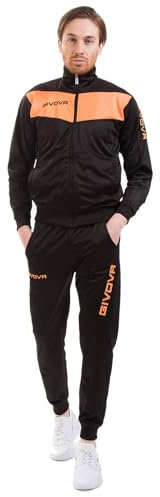 Givova Unisex Kinder Visa Fluo Sportset, Schwarz/Neonorange, s-m