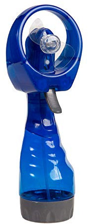 Out of the Blue 61/7034 - Ventilator mit Sprühflasche, ca. 29 cm, blau, aus Kunststoff, batteriebetrieben, im Geschenkkarton