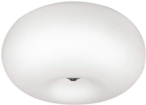EGLO Deckenlampe Optica, 2 flammige Deckenleuchte, Material: Stahl, Farbe: Nickel matt, Glas: Opal matt weiß, Fassung: E27, Ø: 35 cm