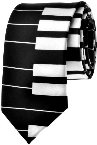 TOPTIE White and Black Keyboard Tie Piano Necktie Skinny Tie for Business Wedding 2 Inch