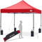 ABCCANOPY Pavillon 3x3M WASSERDICHT Flatpavillon Pop-up Gartenzelt Festzelt,Rot