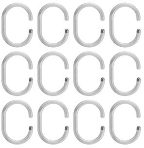 Croydex Clear Shower Curtain C-Rings, Pack of 12, Clear