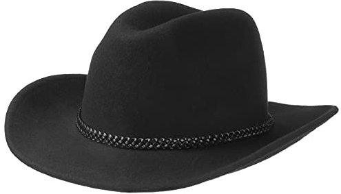 Lipodo Cowboyhut Texashut Wollfilzhut (S/54-55 - schwarz)