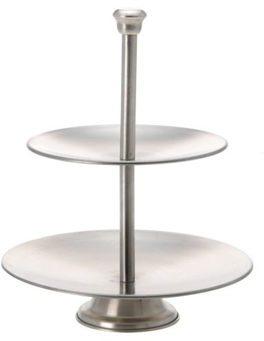 Etagere Edelstahl 2 Ebenen Höhe 26cm Gebäckschale Obstschale