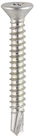 TIMco 427Z BZP PVC Cuntersunk Self-Drilling Screw 4.8 x 45 - Zinc (Box of 500)