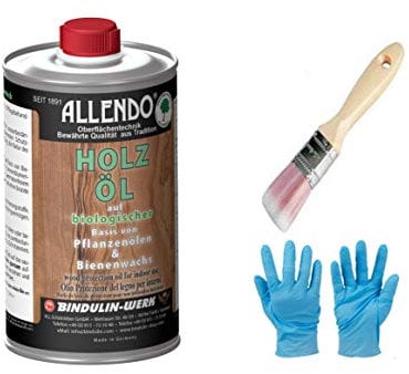 Holz-Schutz-Öl innen Antik-Wachs-Öl-Kombination und Natur-Harzlösungen inkl.1 Pinsel zum Auftragen (1000 ml)