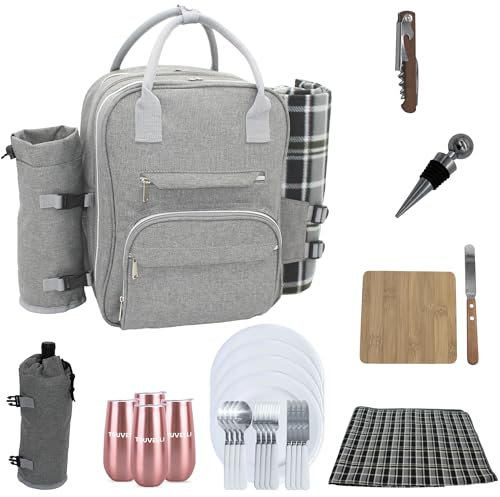 Picknick-Rucksäcke aus Plüsch 4 Person Four Person Black