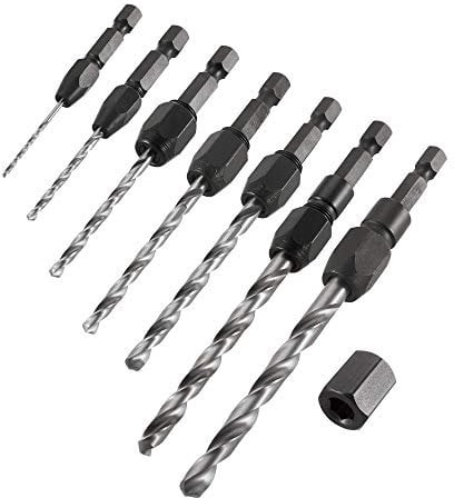 Trend Snappy 7-Piece Imperial HSS Drill Set, Quick Release, 1/4 Inch Hex Shank, SNAP/D/SET, Silver