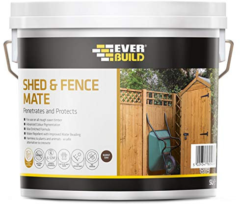 Everbuild Shed and Fence Mate Wax Enriched Water Repellent Treatment – UV-resistant – Country Oak – 5 Litre