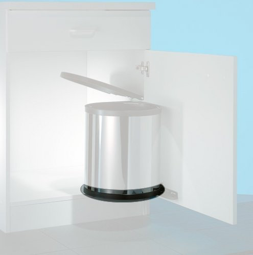 Naber Mülltonne, Kunststoff, TRASH_CAN, Küchenmülltonne, 1 Count, 1 pounds, Indoor, Offene Oberseite, Gemalt, Rondo 1 und Rondo 2, Ersatzring unten