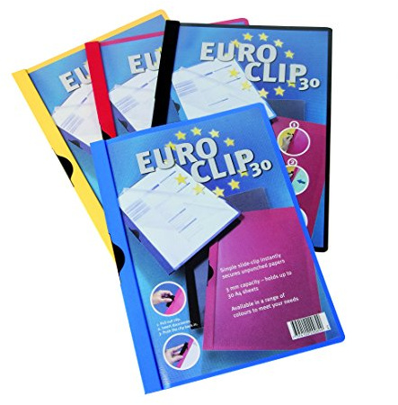 Klemm-Mappe Euroclip Schwarz 30Bl Metallclip Liefermenge = 25