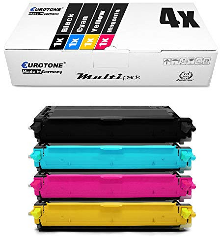 Eurotone 4er Set Premium Toner, kompatibel für Epson Aculaser C2800 C2800N C2800DN C2800DTN C 2800 N Black Cyan Magenta Yellow