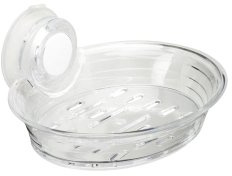 Croydex PA121932 Press 'N' Lock Suction Fit Soap Dish and Holder , Silver