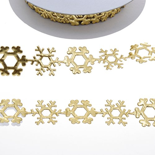 Schnee Schneeflocken Kartengestaltung Scrapbooking Weihnachtskarten Winter Winterdekoration SekleBo® Selbstklebende Schneekristalle - Gold - 25 mm Breite - 9,3 m Rolle - 94509-20