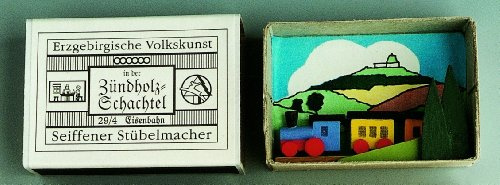 Zündholzschachtel Miniatur Eisenbahn Seiffen 5,3cm Erzgebirge NEU