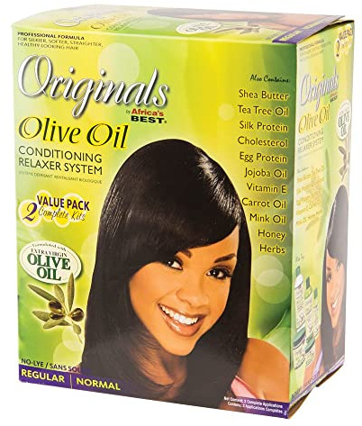 Africa's Best Originals Olive Oil Conditioning Relaxer System Kit 2 Packs