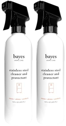Bayes High-Performance Stainless Steel Cleaner, Polish, and Protectant - Cleans, Shines and Protects Indoor and Outdoor Stainless Steel Surfaces - 16 oz