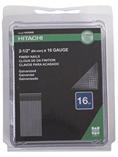 Hitachi 44206S Lot de 1000 clous électrogalvanisés de calibre 16 6,3 cm