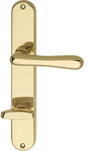 Marchesi 1022.15W.002.M Drückergarnitur ELEGANT 22-auf Langschild WC Entfernung 90mm, für Türstärke 38-43mm, Messing poliert
