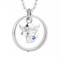 fish Sterling Silber Kinderkette Mit Engel-Anhänger Und Blauem Kristall