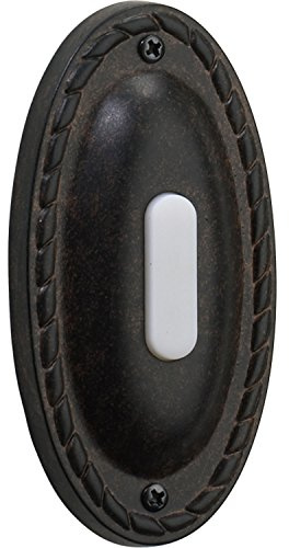 Quorum 7-308-44 Traditional Door Chime Button from Door Chimes Toasted Sienna Collection in Bronze/Dark Finish,